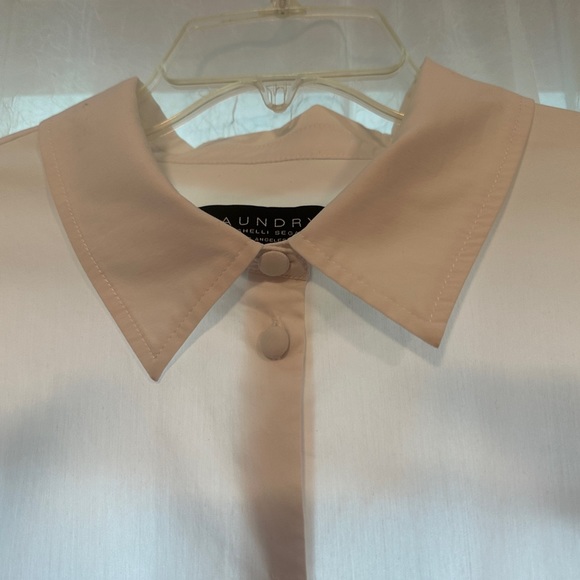 LAUNDRY by Shelli Segal oversized white button-down blouse - Picture 13 of 16